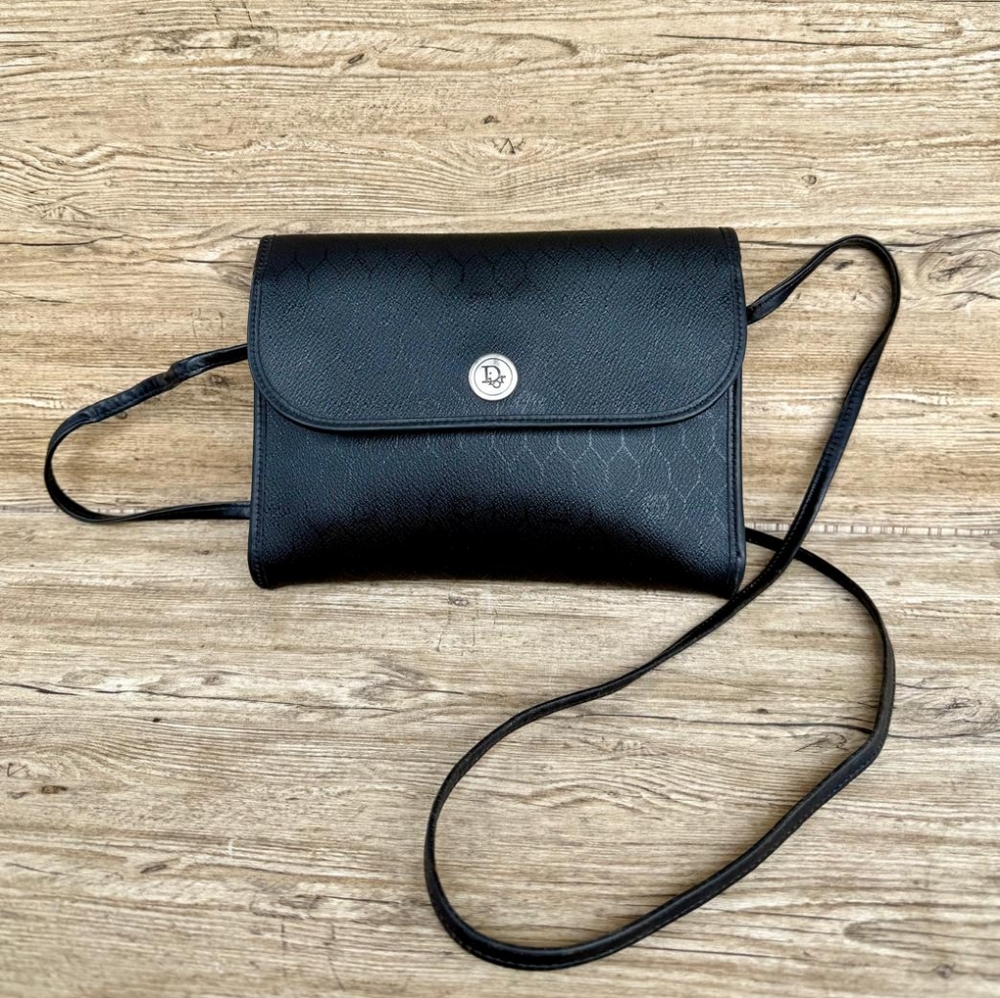 Authentic Dior Signature Monogram crossbody black bag